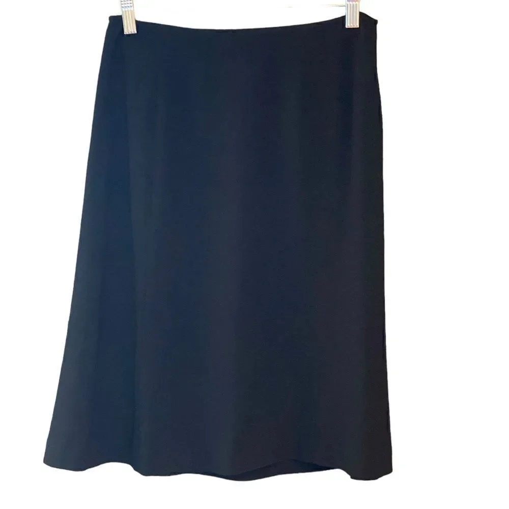 Talbots Sz 6P Classic Black Corporate Workwear Swing Knee Length Skirt